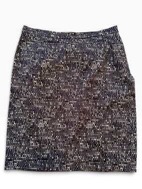 Max Mara Weekend Black/White Patterned Stretch Cotton Pencil Skirt 4
